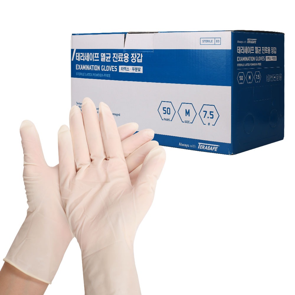 멸균 라텍스 진료용 장갑 50조(1box/개별포장)